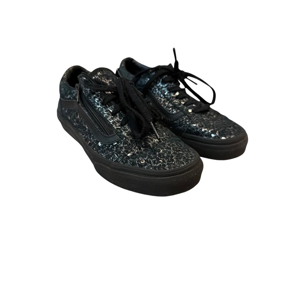 Vans Kids Old Skool Metallic Black Leopard Print Sneakers - Size 3